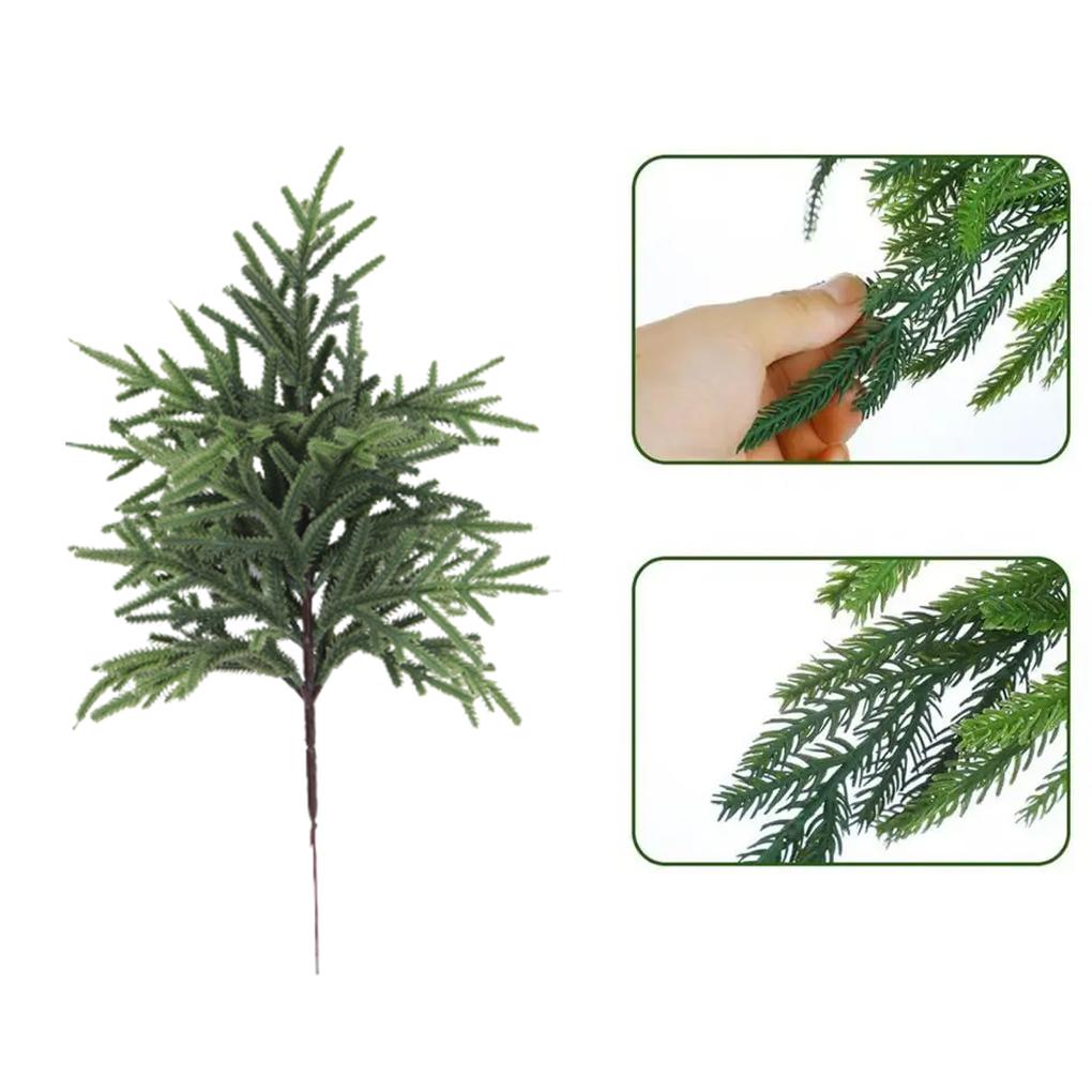 4PCS Christmas Green Stems DIY Pine Branches Decorations Lifelike Decoracion Reusable Widely Festival and Home
