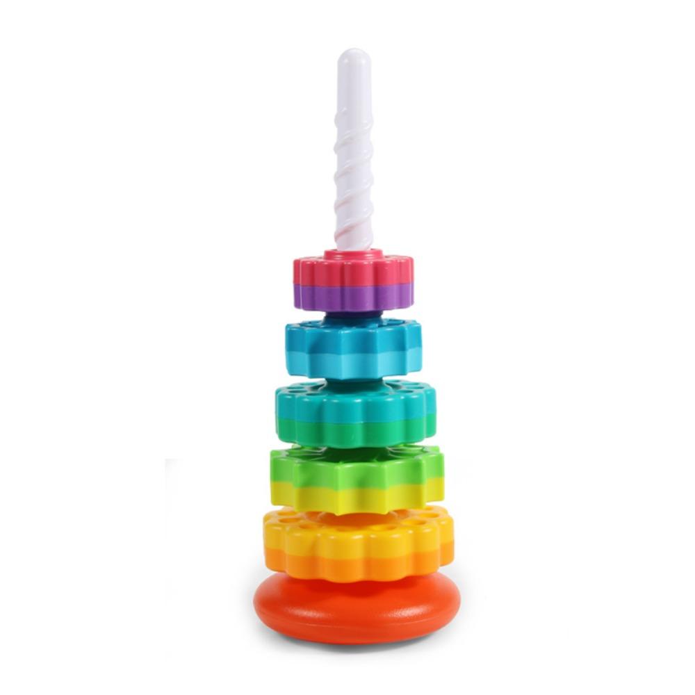 Hand-eye Coordination Rotating Screw Bolt Toys Perception Training Stacking Rainbow Tower  Home