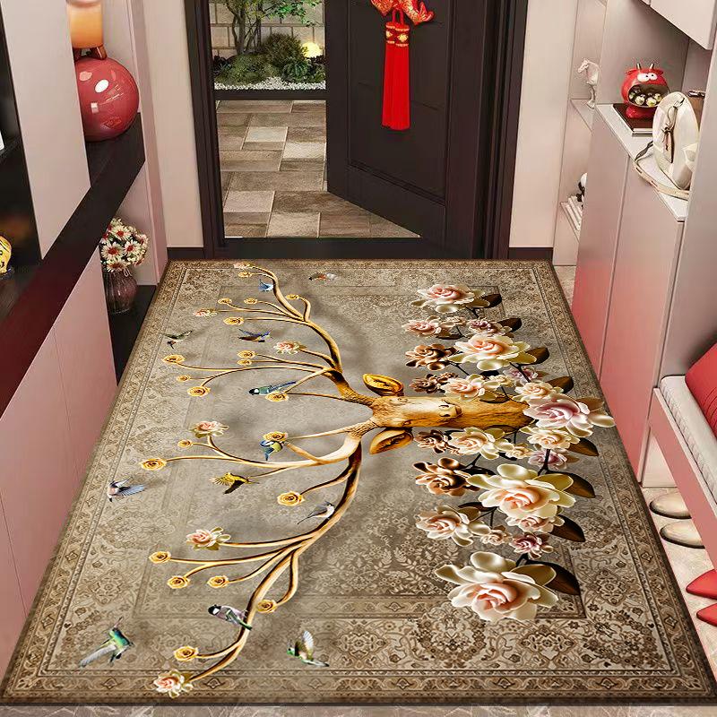 Entrance Carpet At The Foyer Dirt Resistant Crystal Velvet Carpets Absorbent Foot Mats Door Mats