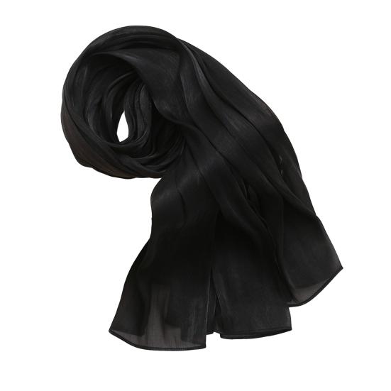 180x70cm Women Headscarf Shawl Solid Color Silky Turban UV Protection Versatile Scarf Work Daily Wear