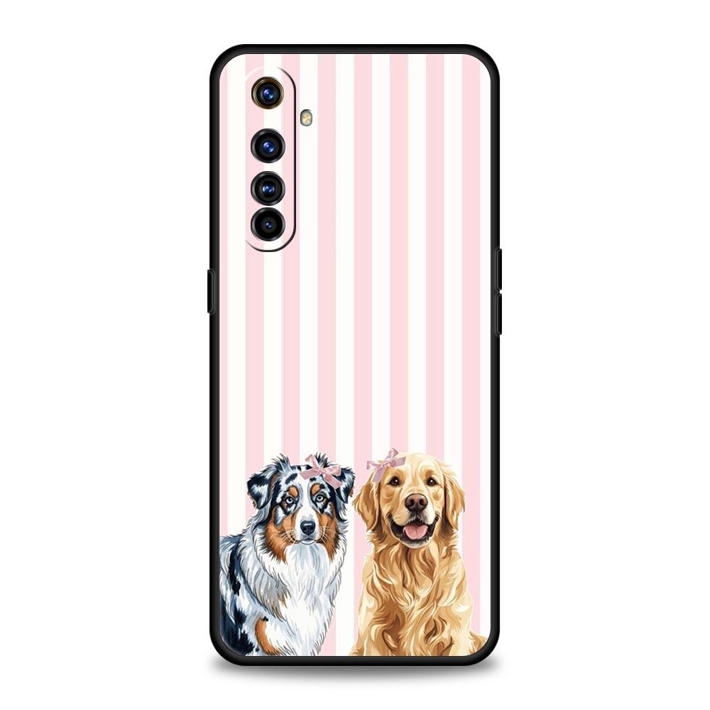 

Мягкий ТПУ чехол для Realme C67 C63 C55 C53 C25 C21 10 11 12 13 GT 2 3 5 Pro Plus 5G Ударопрочный чехол для телефона Милый мультяшный пес Capas realme c21