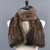 Winter Natural Mink Fur Scarf For Women Long Style Lady Genuine Fur Neckerchief Handmade Knitted Really Mink Fur Scarves