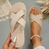 Fashion 2024 Women Slippers New Minimalist Cross Band Sandals Trend Beach Hemp Rope Slippers Espadrille Outdoor Shoes Home Slides Women
