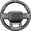 Black Genuine Leather Carbon Fiber Steering Wheel Cover for Ford F-150 2021-2026 /Ford F-250 F-350 F-450 F-55- F600 2023 20242025 2026 /Ford