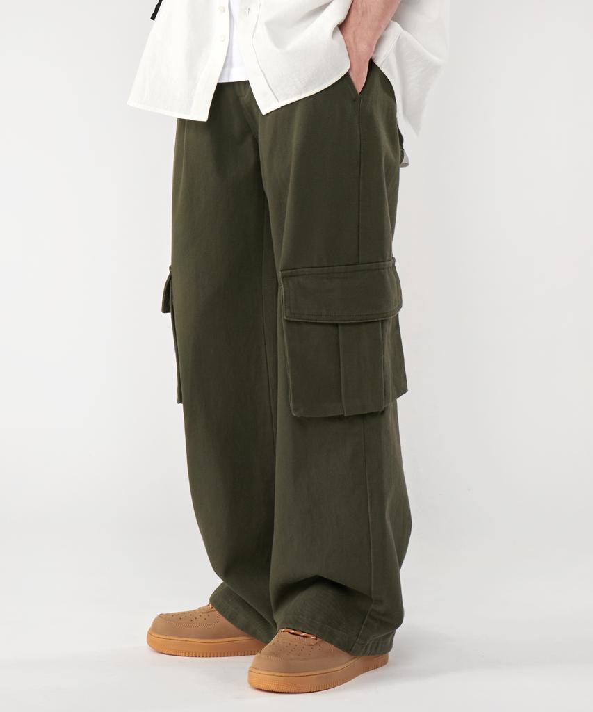 UNTAPPED STUDIO [2Pack] Single-Pleat 7-Count Cotton Wide Cargo Pants 3 Colors