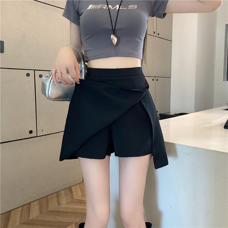2024 Slimming High Waist Irregular A-Line Skirt for Pear-Shaped Petites