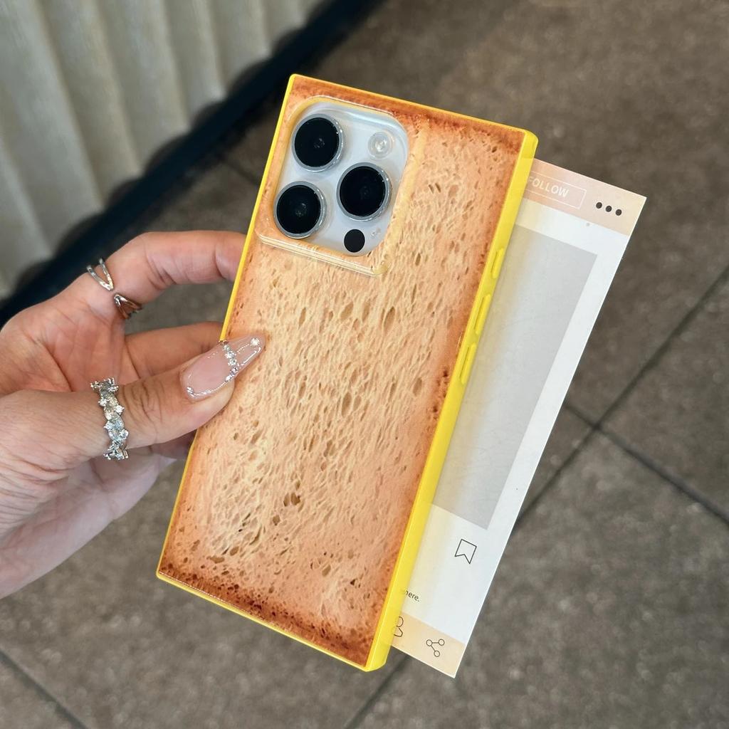 Kreatives Toastbrot Geeignet für Apple iPhone17promax Handyhülle 15 Quadratisch 16 Persönlichkeit 13 Weiches Set 14