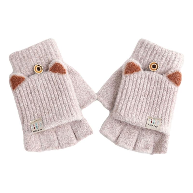 2pack Flexible Finger Movement Gloves Cold Weather Knitted Gloves Child Gloves for Daily Use