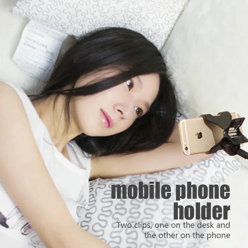 360 Universal Lazy Bracket Mobile Phone Holder Portable Flexible Bed Desktop Bracket Smartphones Table Clip Stand Base Support