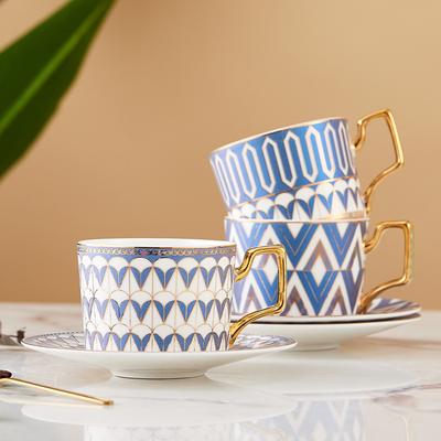 Bone China British Style Ceramic Cup Coffee Cup Saucer High Value Light Luxury Coffee Cup Saucer Set Household Water Cup Afternoon Tea