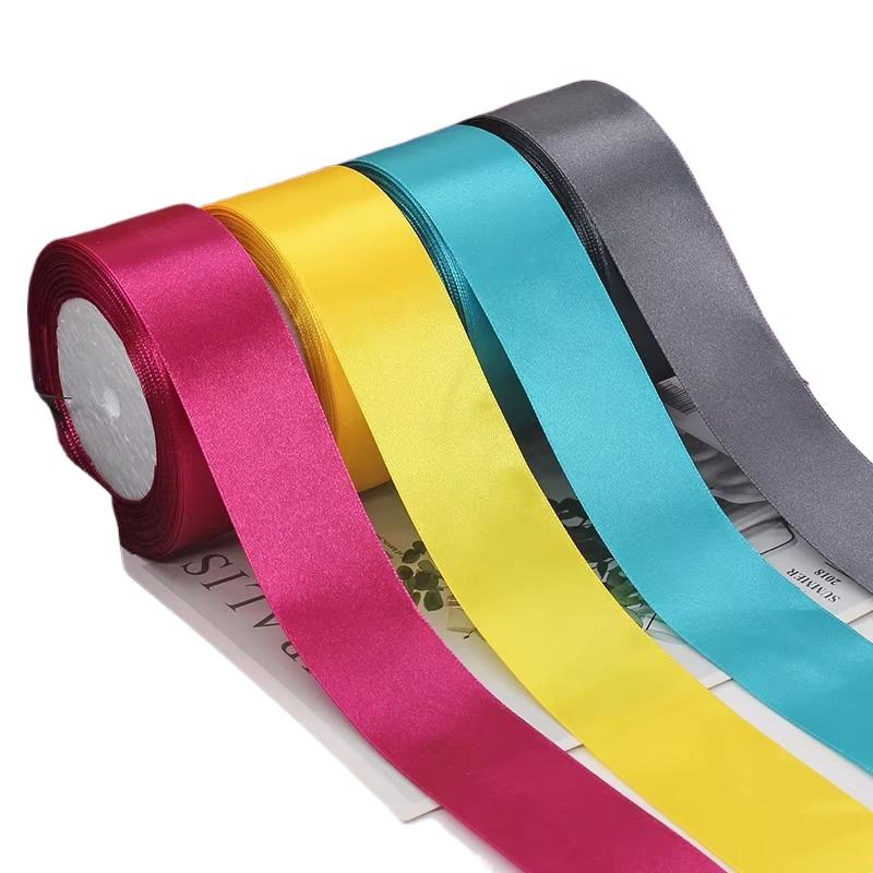 100% Polyester Single Face Satin Ribbon Roll 38 mm 1.5 Inch Custom Printed for Decoration and Wrapping