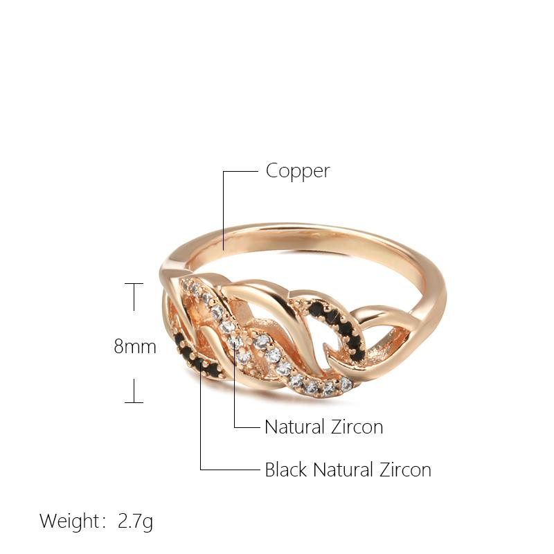 Kinel Black Cubic Zircon Women's Ring