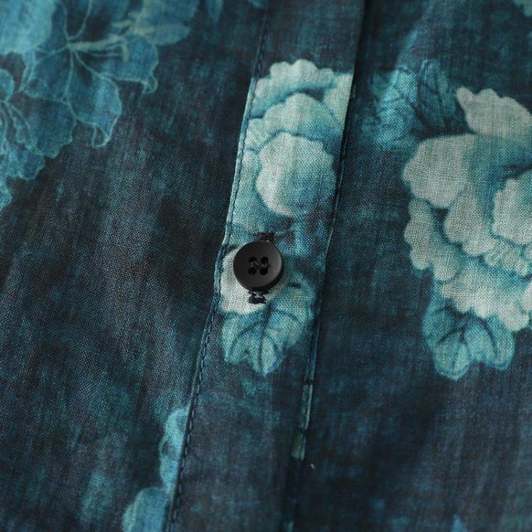 Autumn New Floral Print Cotton Long Sleeve Blouse Casual Loose Plus Size Women Tops Tees Shirts