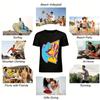 Roaring T-Rex Print Short Sleeve Unisex Retro Trendy Street Style Loose Casual Crew Neck T-Shirt Pure Cotton T-shirt