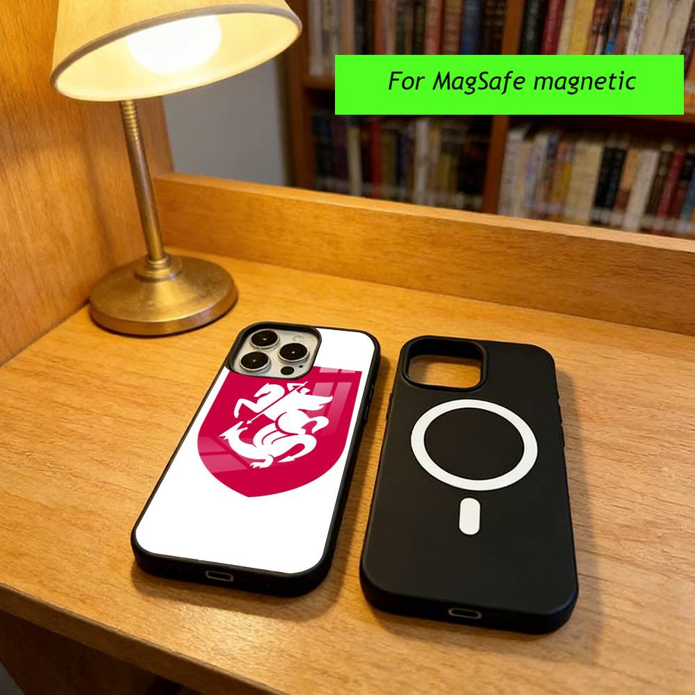 Georgien Flagge Handyhülle Für iPhone17,16,15,14,13,12,11 Plus,Pro Magnetisch Für Magsafe Kabelloses Laden