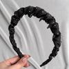Satins Material Pleated Fabric Headband Adjustable Non-slip Hair Band  Fashion Accessory