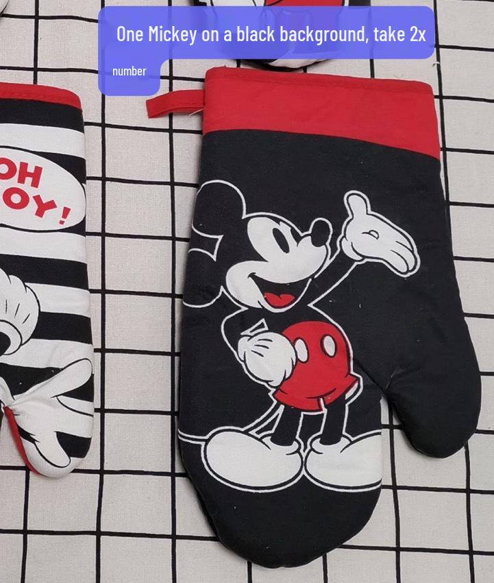 Minnie & Mickey Mouse Cartoon Heat-Resistant Gloves for Kitchen Baking and Microwave Use