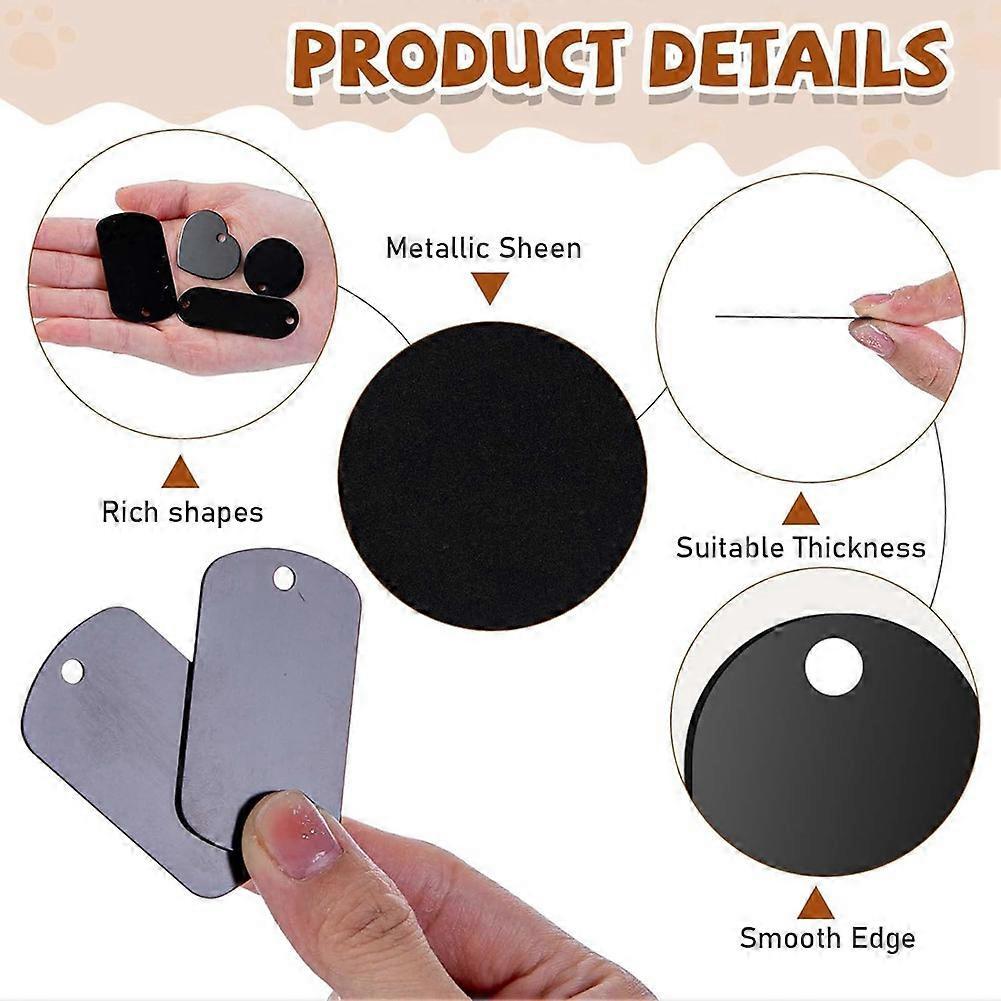 120 Pcs Stamping Blanks Aluminum Tags for Engraving Round Rectangle Heart Shape Blank Discs for Jewelry Making