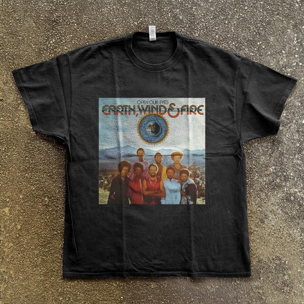 Earth Wind Fire Open Our Eyes Black Basic Unisex TShirt Size S5XL Unisex T-Shirt XXXL