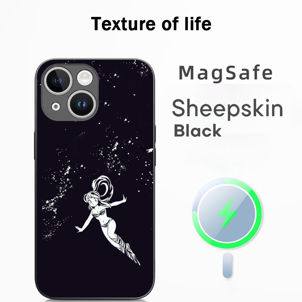 Classic girl Yatsura LUM classic anime Phone Case For iPhone 17 16 15 14 13 12 Plus Pro Max  High-end Luxury Magsafe Sheepskin