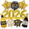 11 Pcs/set 32 inch Golden 2026 Number New Year Decorative Balloons Happy New Year Themed Party Scene Decoration