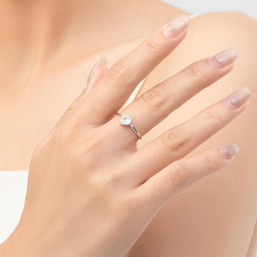MODIAN 925 Sterling Silver Emerald Cut Square CZ Fashion Ring Classic Basic Design Fine Jewelry For Girls Women Christmas Gifts