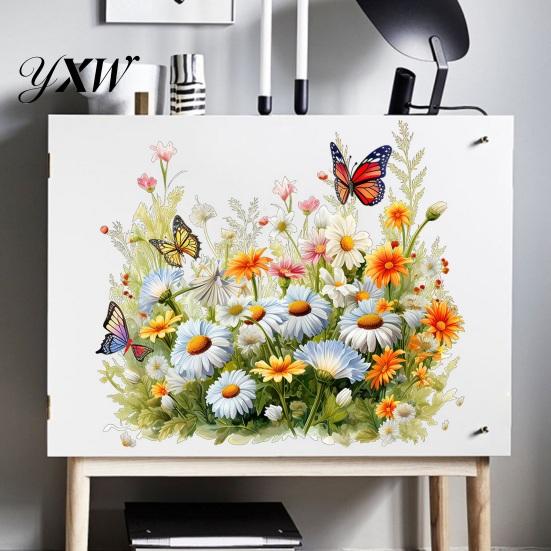 Long-lasting Wall Stickers Vibrant Butterfly Flower Pattern Easy to Adhesive Decals Apply Long-Lasting Decoration Removable Elegant Home Decor