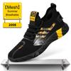 Fashion Breathable Men Safety Shoes With Steel Toe Cap Working Boots Indestructible Shoes Male Puncture-Proof Casual Work Sneakers