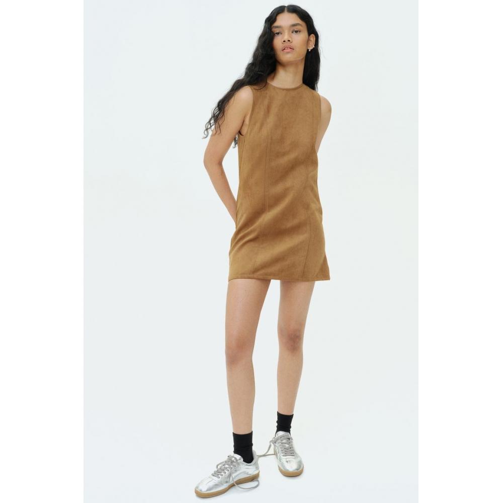 

H M A line twill dress brown