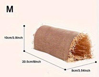 1pc Hideaway Grass Tunnel, Rabbit Hideout Tunnel Hut Guinea Pig Grass Linen Durable Tunnel for Guineapig Chinchilla Ferret Rats
