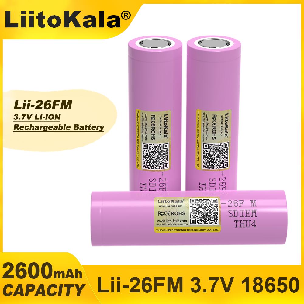 Liitokala 3.7V 18650 2600mAh ICR18650-26FM Lithium Battery Rechargeable Electric Tool Battery