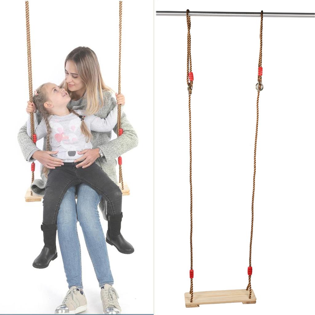 AdultChildren Wooden Swing Hanging Seat Amusement Equipment Accessory for Indooroutdoor