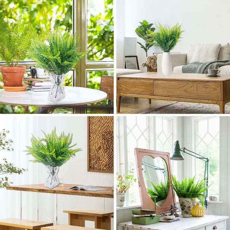 10/1pcs Artificial Plants Grass 7 Fork Plastic Spring Grass Plant Wall Green Plant Ornamental Flowers Decorative Home Decoracion