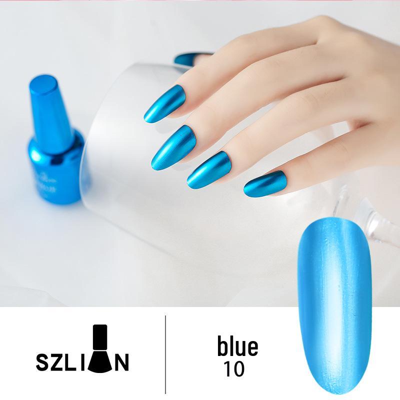 Long-Lasting Silver Metallic Mirror Nail Polish, Multicolor Glossy Finish