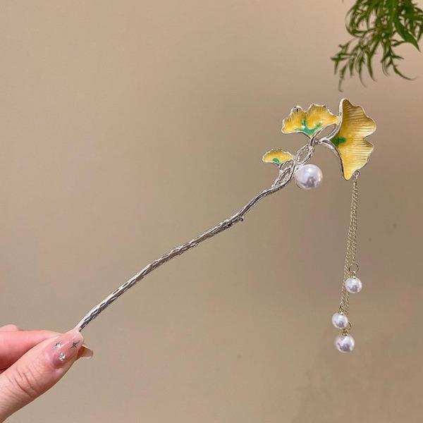 Horquilla de Flores de Lujo Ligero Para Mujer Estilo Chino Floral Mariposa Borla Palillo para el Cabello Elegante Joyería de Metal Horquilla Pinzas para el Cabello