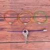 Stainless Steel Wire Keychain Keyring Circle Rope Cable Loop Screw Lock Gadget