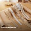 4 Rolls Jute Lace Ribbon with Twine Textured Burlap Trim Environmentally