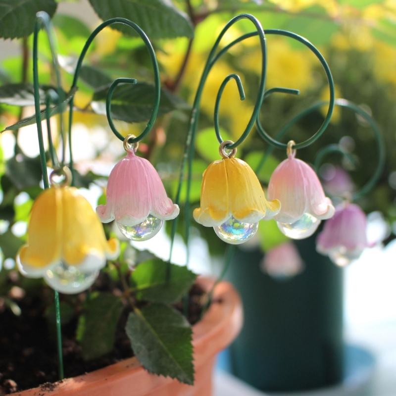 Beautifully Crafted Flower 9Pieces Quality Resin Orchids Garden Stakes Decorations for Indoor Outdoor Decoration