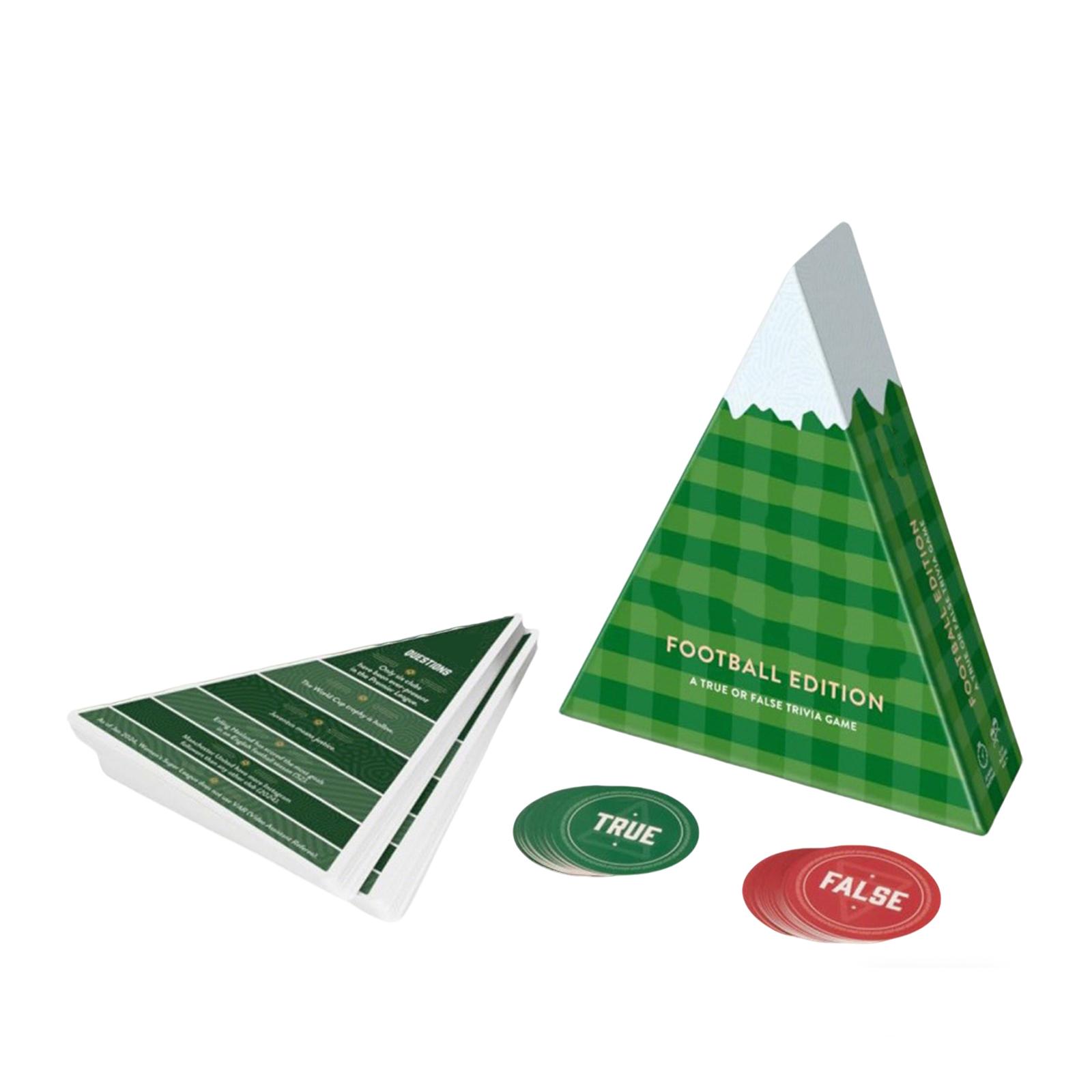 

Football Edition True or False Trivia Game Pyramid Shape Card Game for Group Play Includes Question Cards and True False Tokens One Size