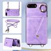 Per iPhone 6/6s/6Plus/7/8,7Plus/8Plus,iPhone SE (2020/2022) Tracolla Corda Anello Staffa Design Porta Carte Slot Copertura con Texture Litchi Custodia per Telefono