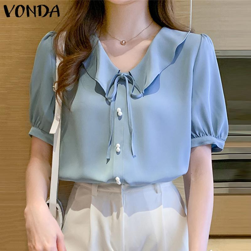 

Летние женские топы VONDA с ​​оборками и пышными рукавами