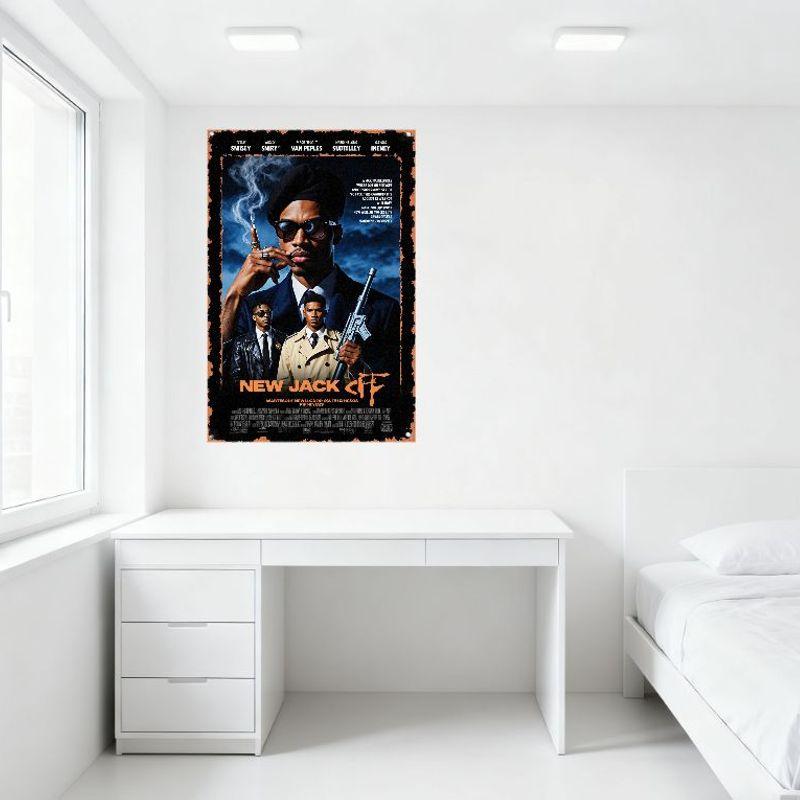 New Jack City Vintage Metal Tin Sign Movie Poster Distressed Retro Wall Decor for Man Cave Bar Home Club Cafe Restaurant