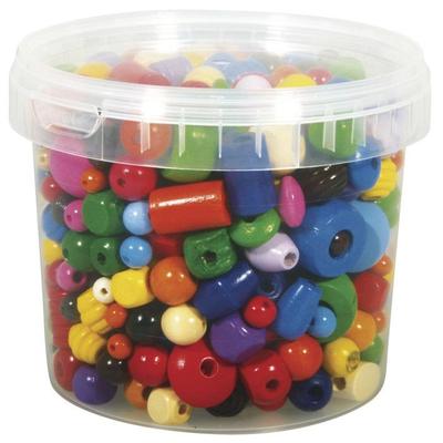 Multi-colored Wooden Beads, 4 - 16 Mm Ø, Box 380 G