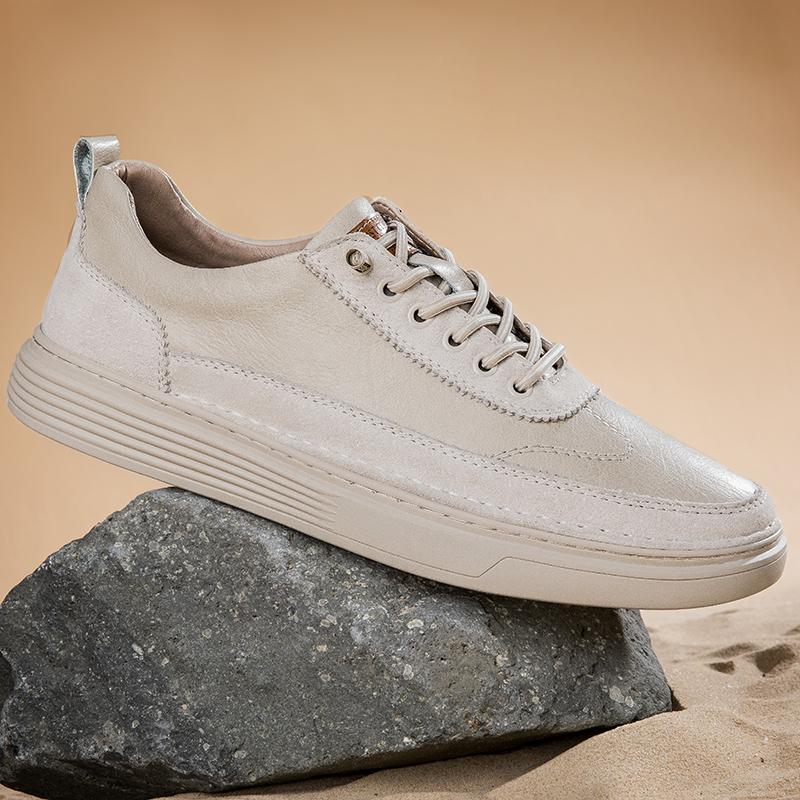 Color Matching Men Genuine Leather Sneakers New Fashion Comfort Tenis Masculino Lightweight Casual Shoe Outdoor Walking Footwear