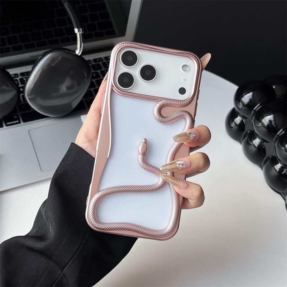 

Frosted 3D Hollow Out Snake Heat Dissipation Phone Case for IPhone 17 Air 16 15 Plus 14 13 12 11 Pro Max Full Frame Bumper Cover iPhone Air