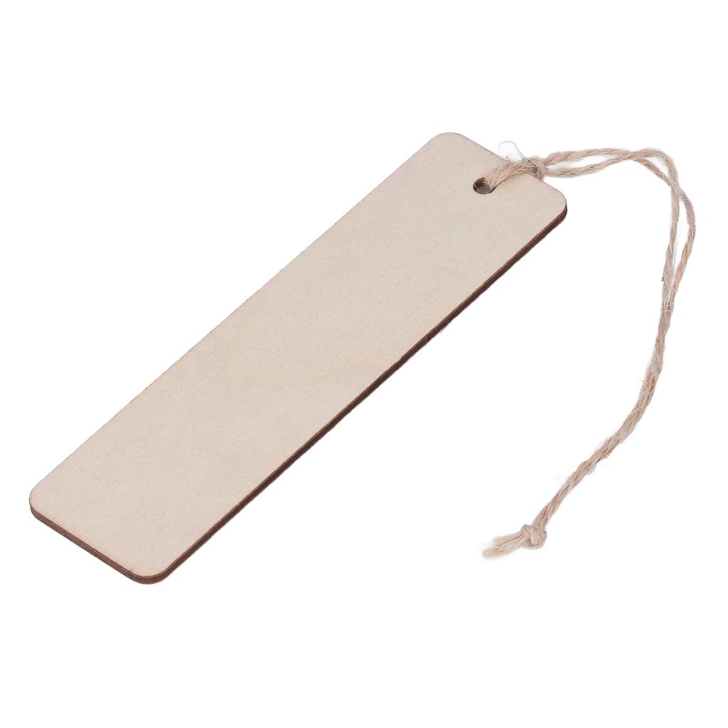 50Pcs Wooden Blank Bookmarks 4.7x1.3in Blank Rectangle Rounded Edge Glossy Wooden Craft Bookmark for Bookmark Gift DIY