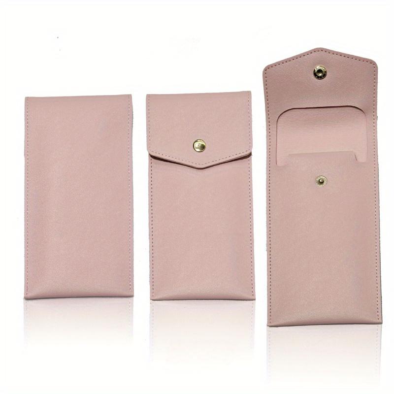 Modern Minimalist PU Leather Large Capacity Multiple Storage Bag, Solid Color Leather Student Stationery Bag, Pen Protective Cover