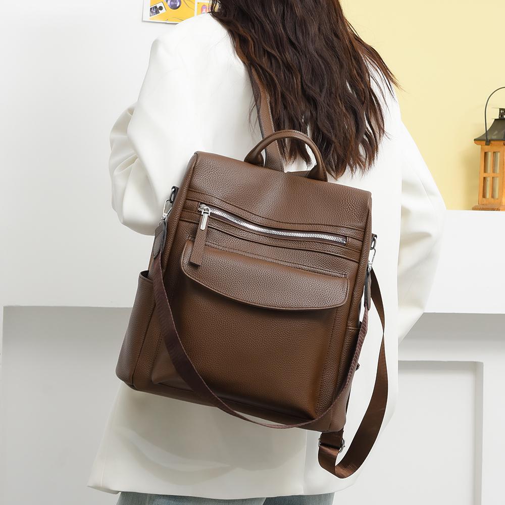 PU Backpack Women's Large Capacity Dual-Use Shoulder Bag Women's Outdoor Travel Backpack