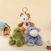 15cm Pet Series Plush Toys Monkey Rhinoceros Panda Chimpanzee Pendant Keychain Stuffed Doll Backpack Pendant Birthday Gifts