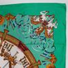 Hermes Carree90 Scarf LUNA PARK Amusement Park Merry-go-round Green Silk Women Used